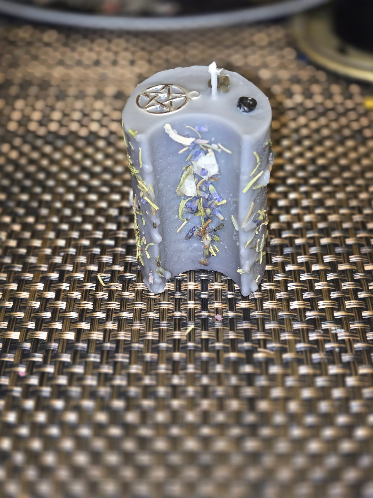 Protection moon shaped candle