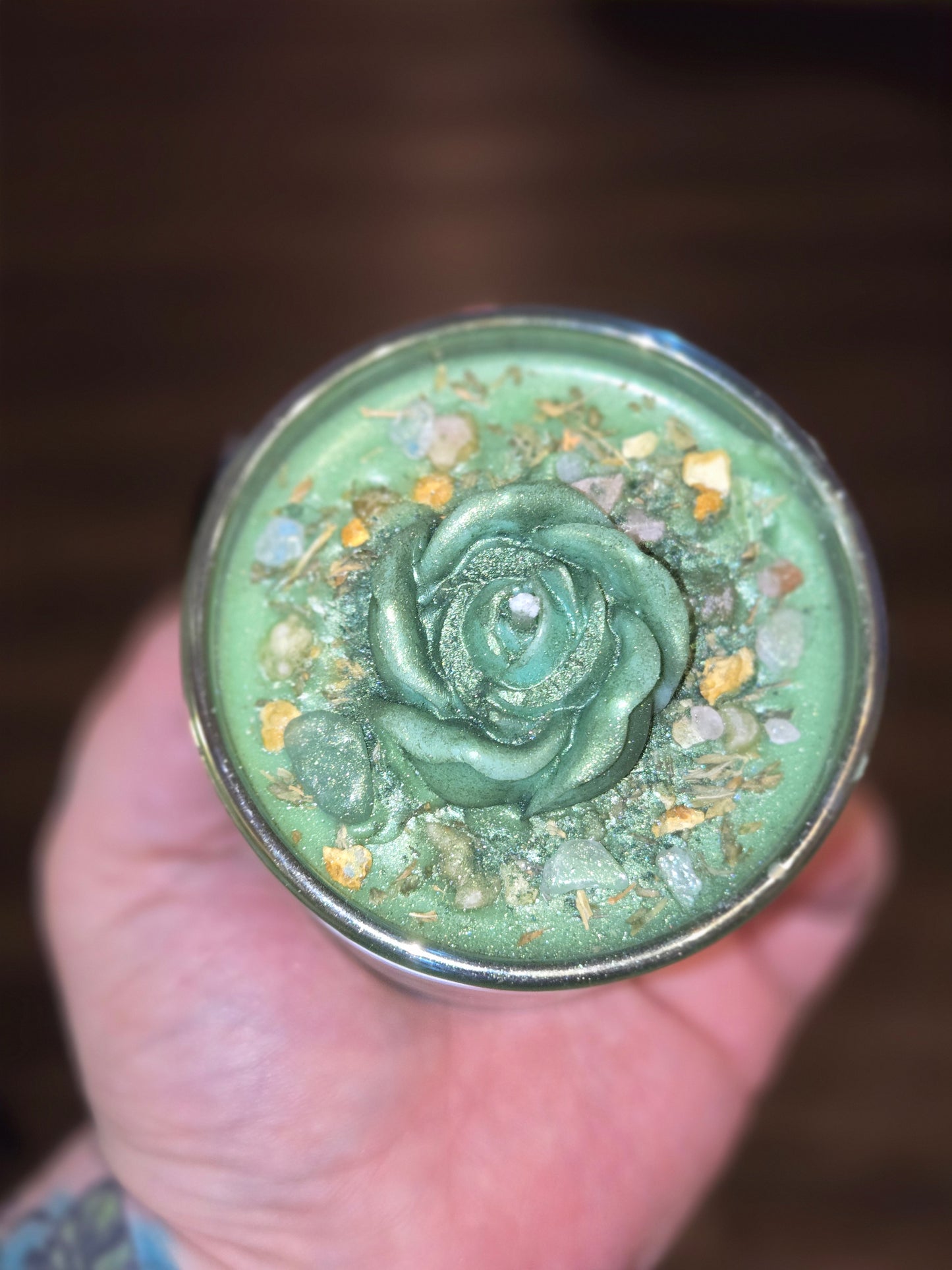Money drawing spell candle