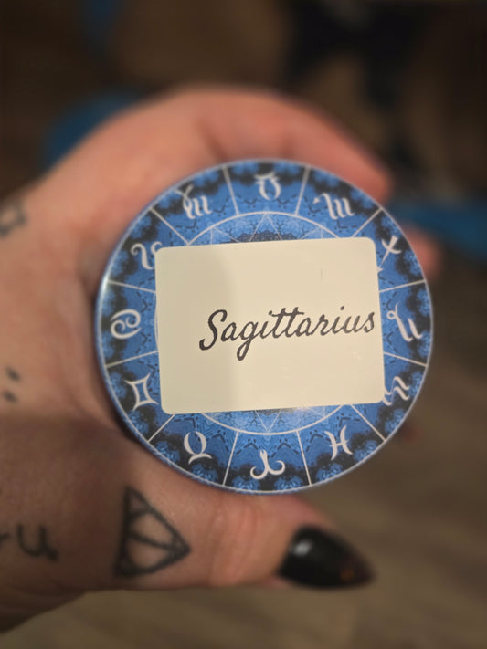 Sagittarius zodiac candle and matching wax melts