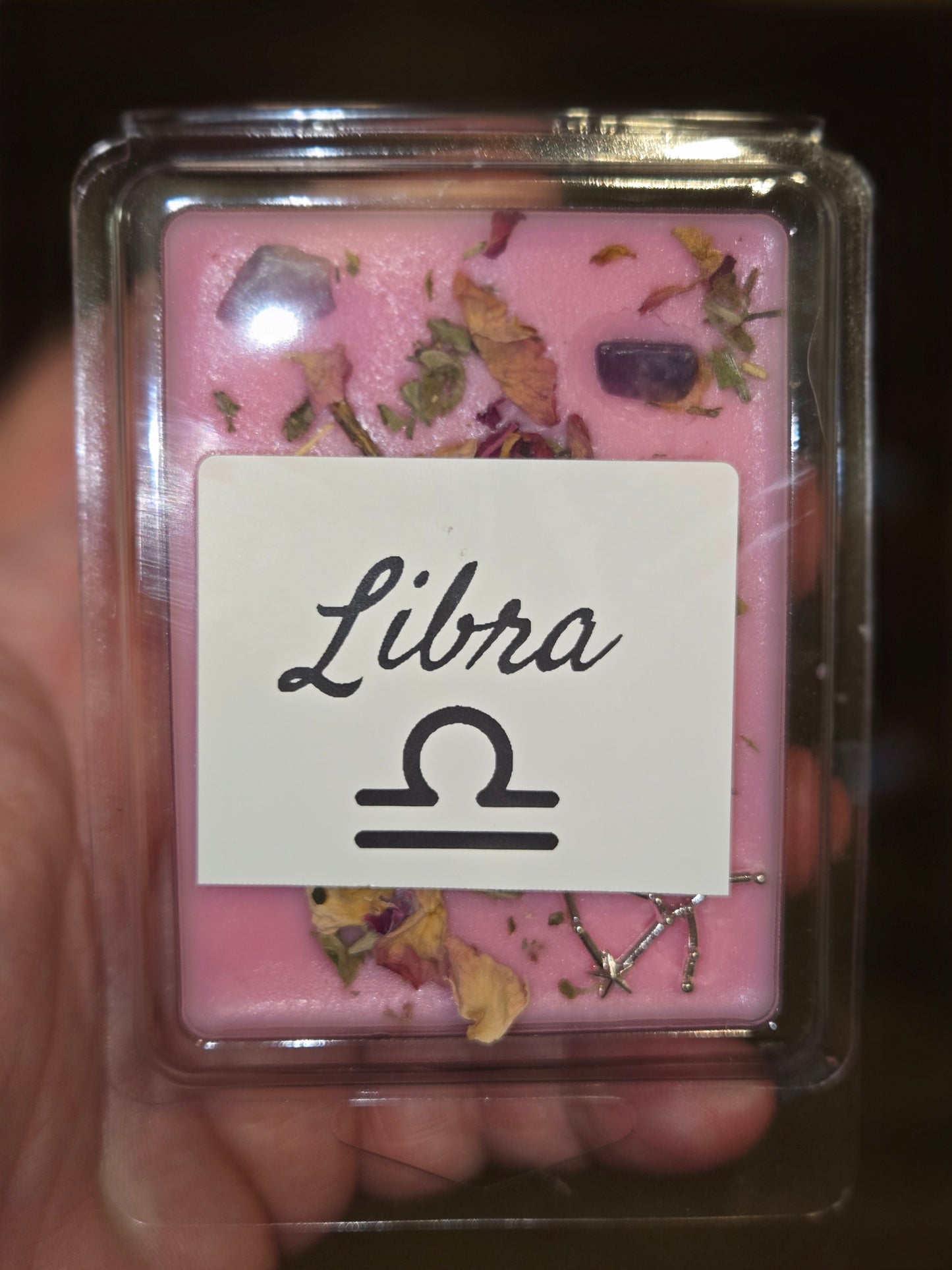 Libra zodiac candle and matching wax melts