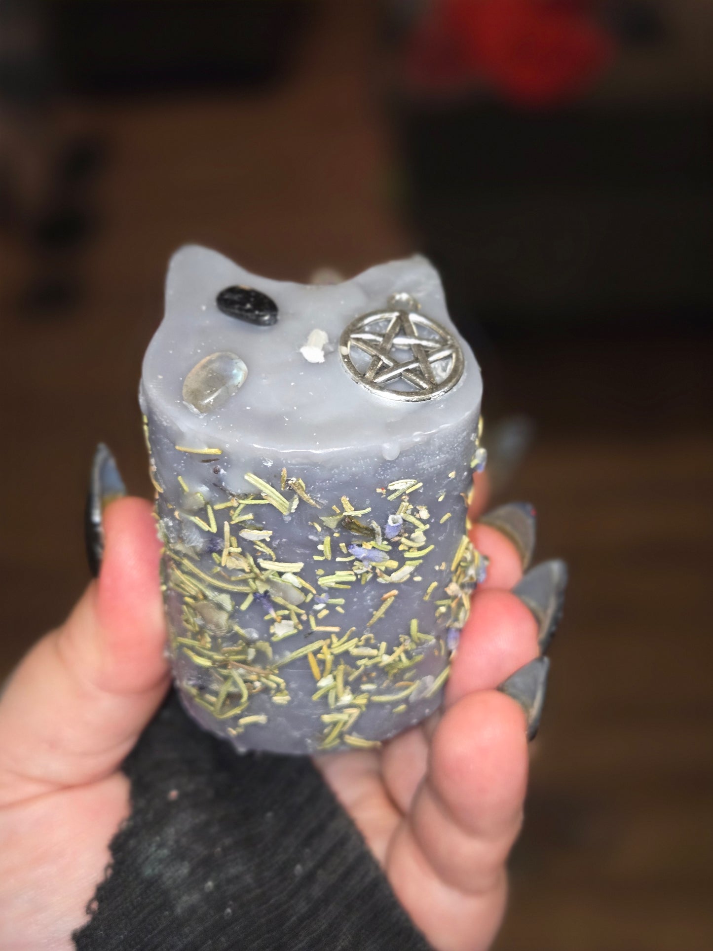 cat shaped protection candle