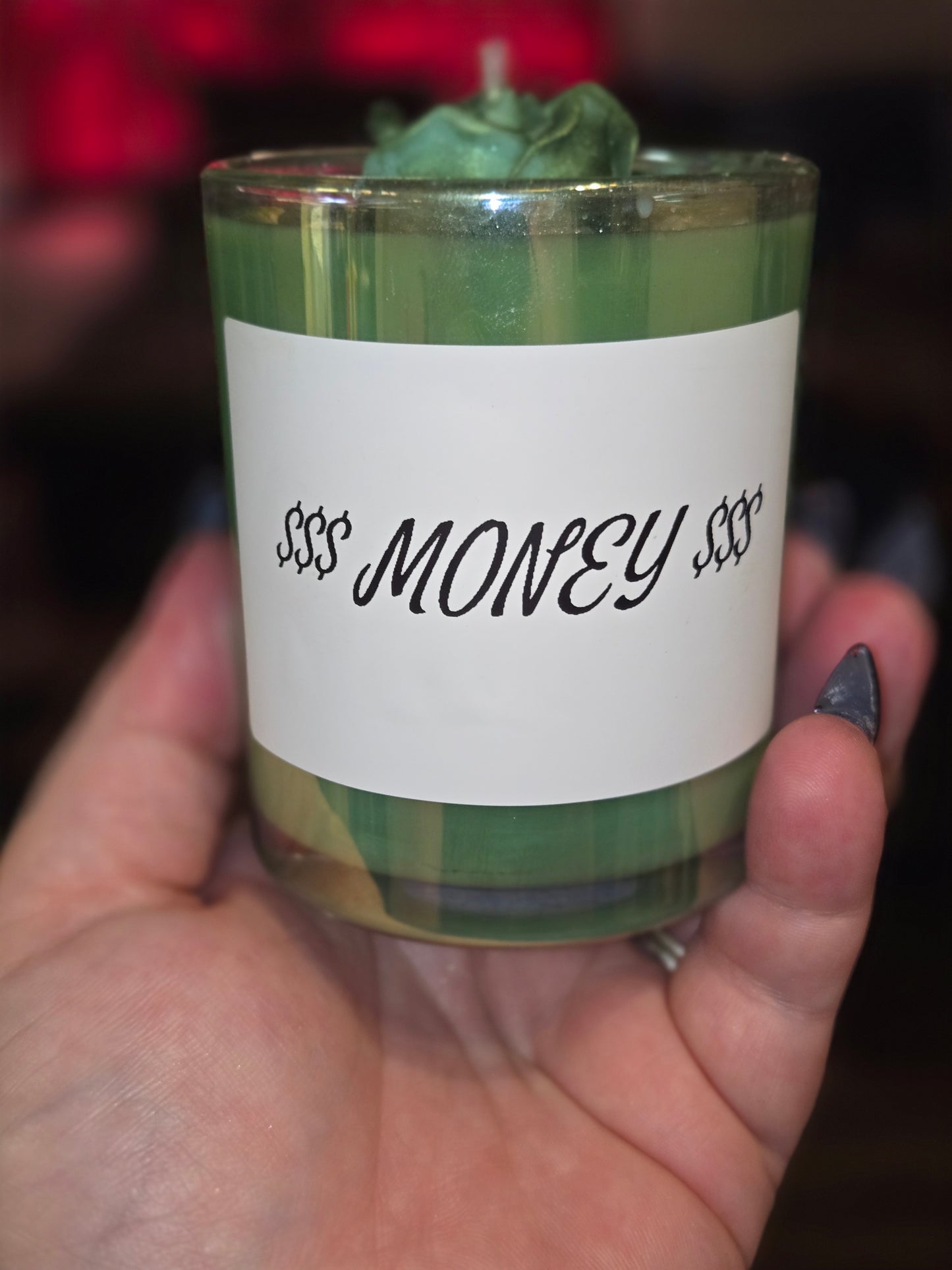 Money drawing spell candle