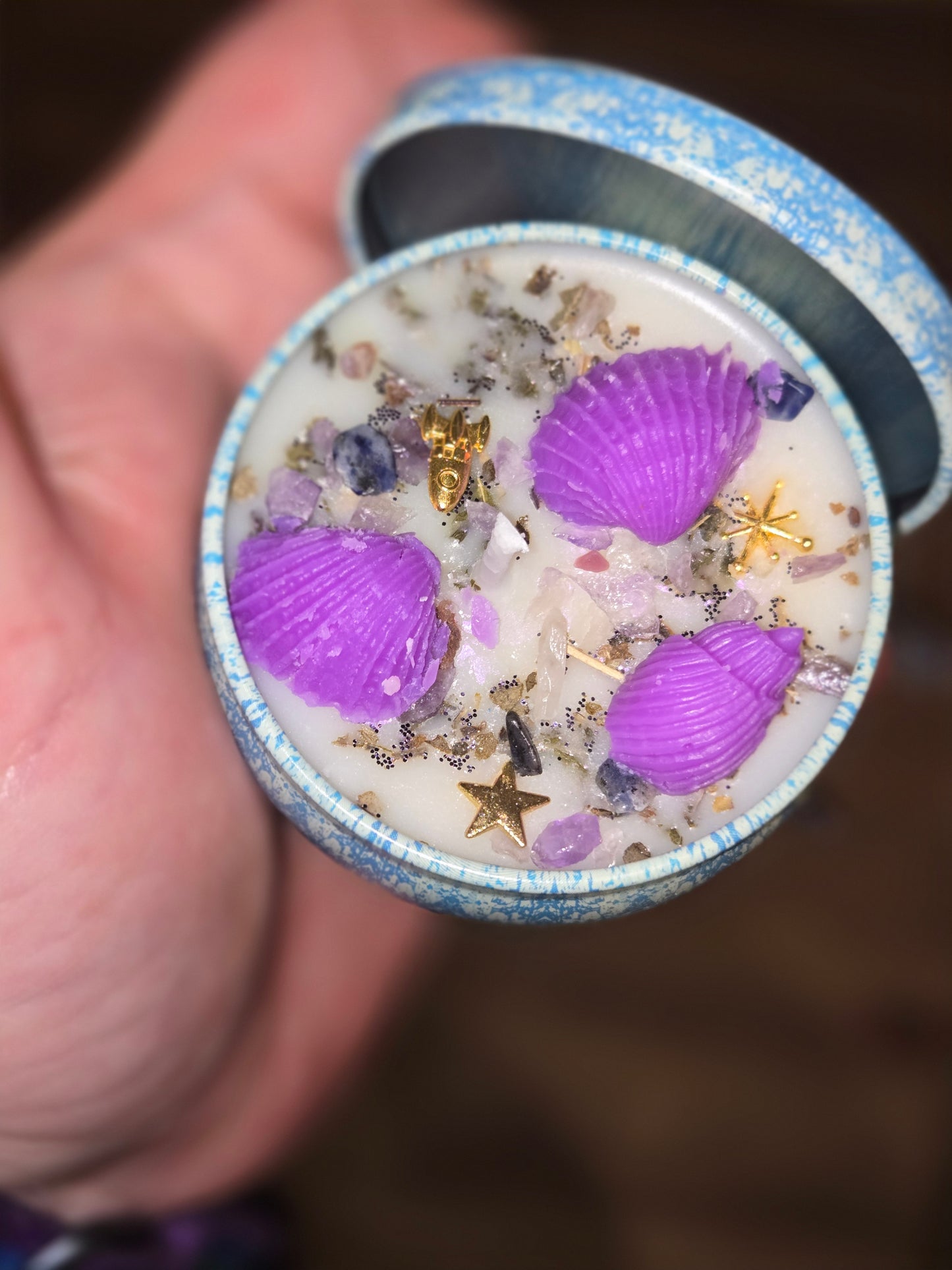 Pisces zodiac themed candle and matching wax melts
